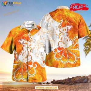 Tribal Vulpix Design Hawaiian Shirt, Tropical Shirt for Women Men