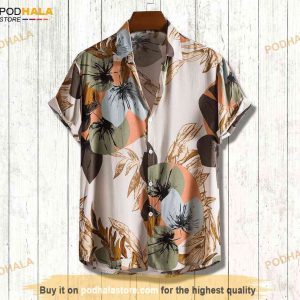 Tropical Sewing Pattern Hawaiian Shirt, Summer Button Down Shirt Pattern