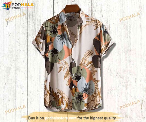 Tropical Sewing Pattern Hawaiian Shirt, Summer Button Down Shirt Pattern