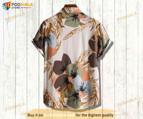 Tropical Sewing Pattern Hawaiian Shirt, Summer Button Down Shirt Pattern