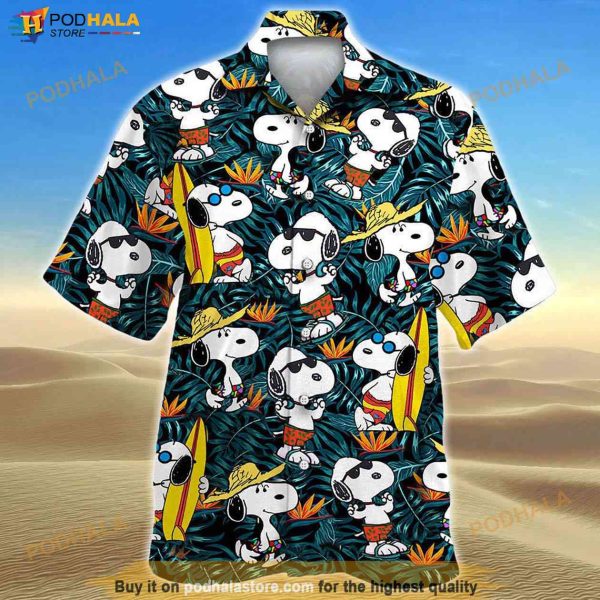 Tropical Snoopy Summer Hawaiian Shirt, Summer Aloha Shirt For Peanuts Fans