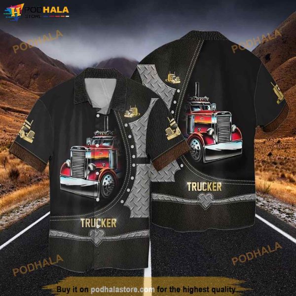 Trucker Hawaiian Shirt, Tropical Shirt For Men