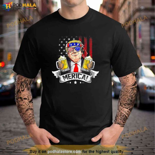 Trump 4th Of July Merica For Men Women USA American Flag Shirt