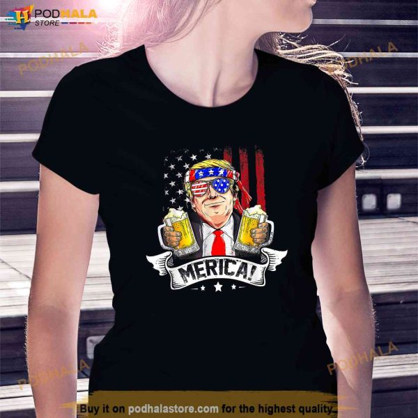 Trump 4th Of July Merica For Men Women USA American Flag Shirt
