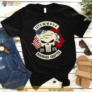 Trump Skull Let's Go Maga 2024 Arkansas Chapter Shirt 3