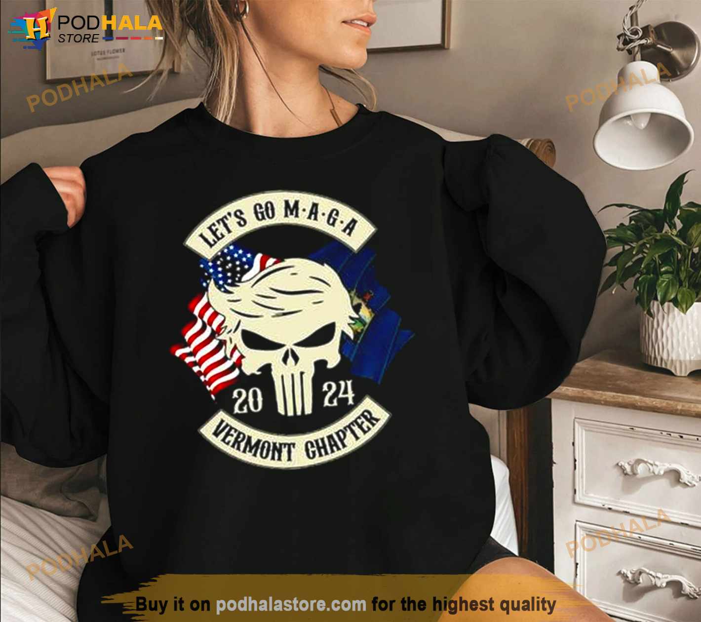 Trump Skull Let’s Go Maga 2024 Vermont Chapter Shirt