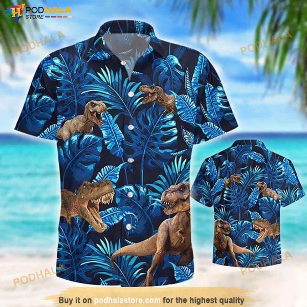 Tyrannosaurus Rex Tropical Hawaiian Shirt, Aloha Shirt