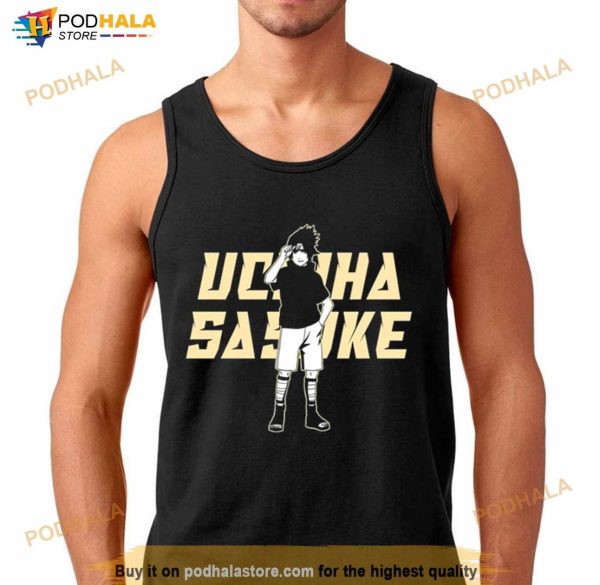 Uchiha Sasuke Logo Text Art Naruto Shippuden Shirt