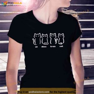 Un Deux Trois Cat Funny French Pun Women Girls Kids Toddler Trending Shirt