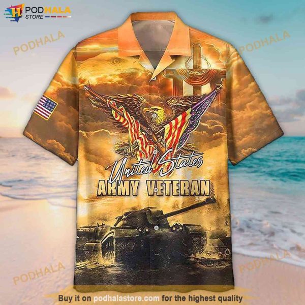 Unisex Amazing Patriot Eagle US Army Veteran Aloha Hawaiian Shirt