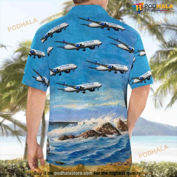 United Airlines Boeing 787-9 Dreamliner Aloha Hawaiian Shirt