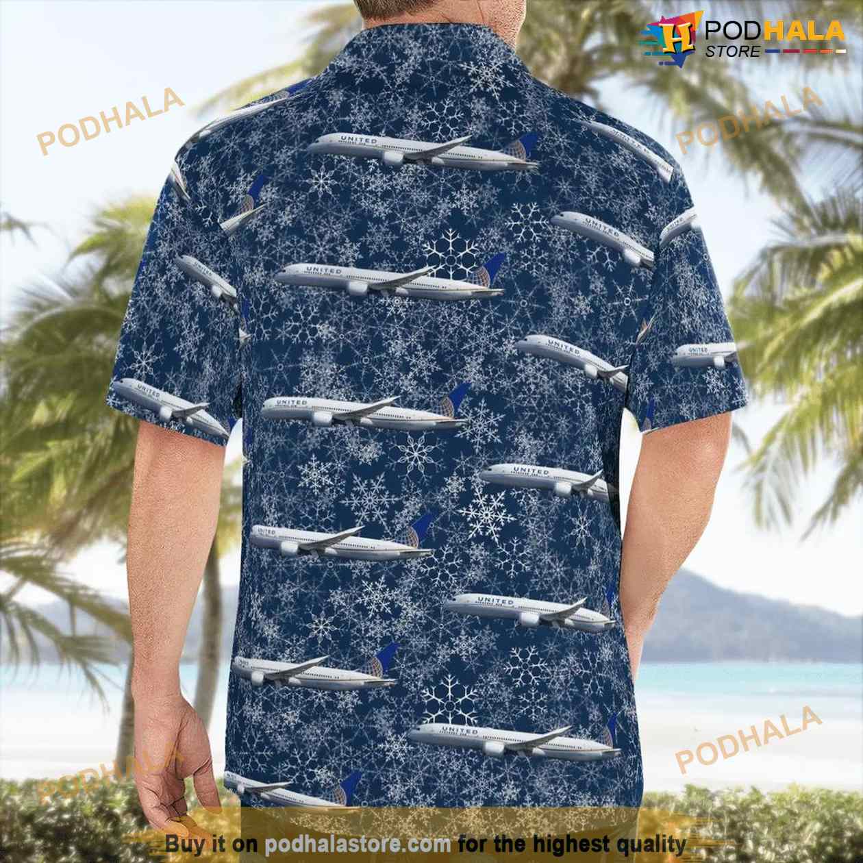 United Airlines Boeing 787-9 Dreamliner Holiday Hawaiian Shirt United Airlines Boeing 787-9 Dreamliner Holiday Hawaiian Shirt