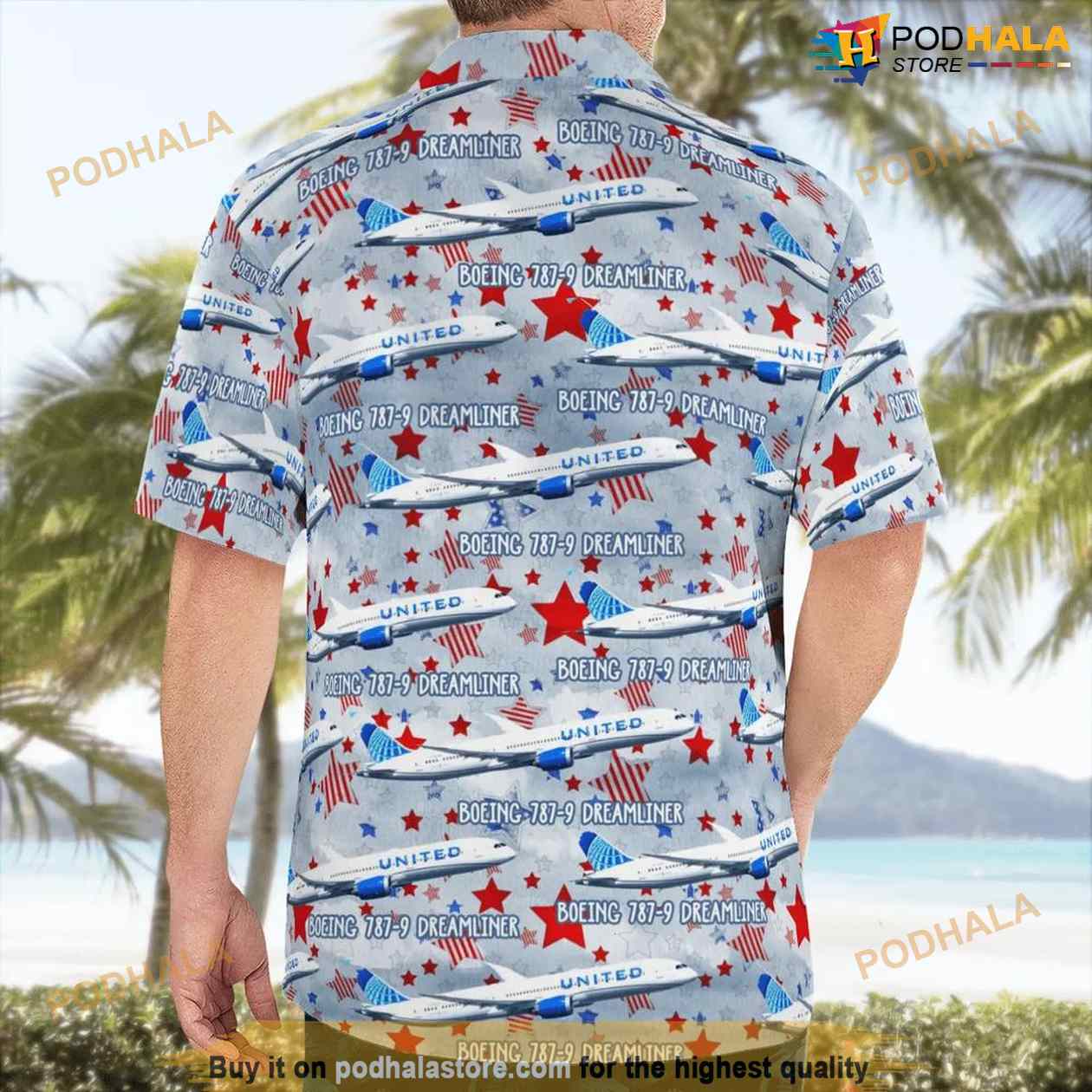 United Airlines Boeing 787-9 Dreamliner Independence Day Hawaiian Shirt For Men And Women United Airlines Boeing 787-9 Dreamliner Independence Day Hawaiian Shirt For Men And Women
