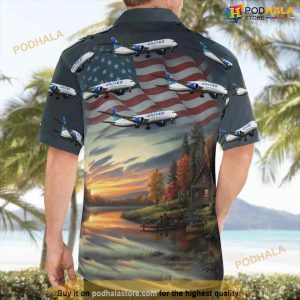 United Airlines Boeing 787 9 Dreamliner Independence Day Hawaiian Shirt Man 2
