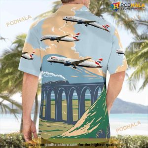 United Kingdom British Airways Boeing 787 8 Dreamliner Aloha Hawaiian Shirt 2