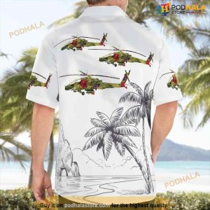 Us Army Boeing Ah 64 Apache Button Up Hawaiian Shirt 2