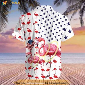 Us Flag Flamingo 4th Of July Hawaiian 3d Shirt Patriotic Independence Day Shirt 3