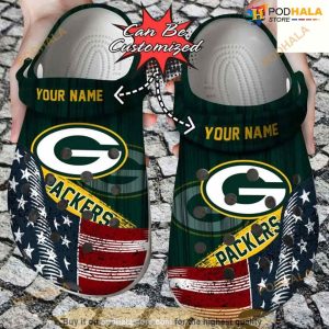 Us Flag Green Bay Packers New Crocs Clog Shoes