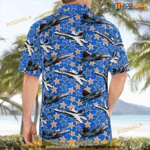 Us Navy Boeing F a 18f Super Hornet Independence Day Red White And Blue Button Up Hawaiian Shirt 2