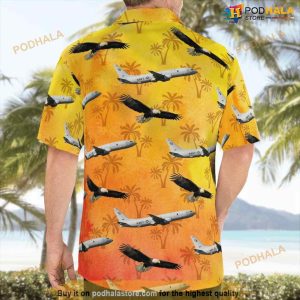 Us Navy Boeing P 8a Poseidon 737 8fv Of Vp 1 Screaming Eagles Button Up Hawaiian Shirt 2