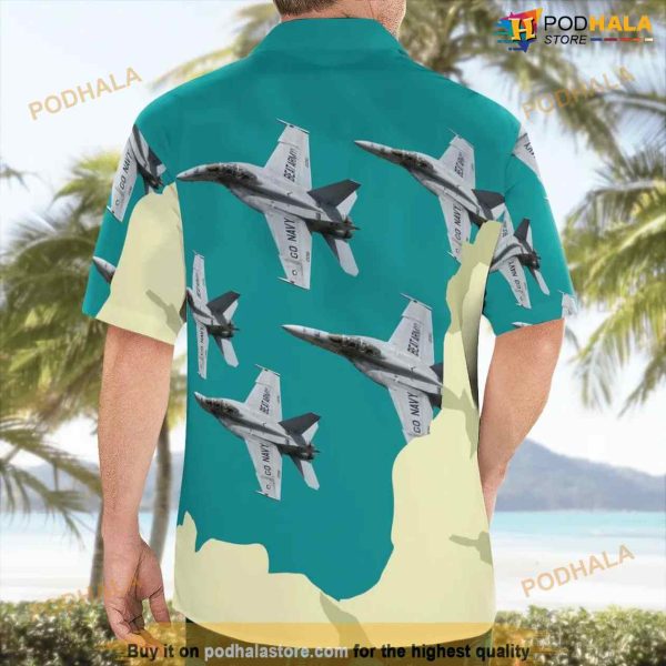US Navy Sun ‘n Fun Boeing F-a-18f Super Hornet Button Up Hawaiian Shirt