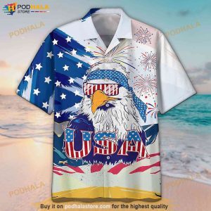 Usa Eagle Sunglasses Independence Day 3d Hawaiian Shirt 4th Of July Gift 2