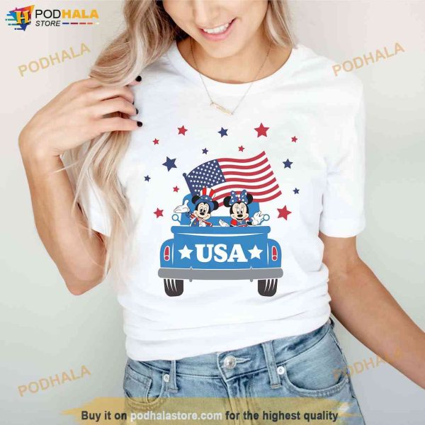 USA Mickey Minnie 4th Of July Shirt, Patriotic Disney Shirt For Family Members