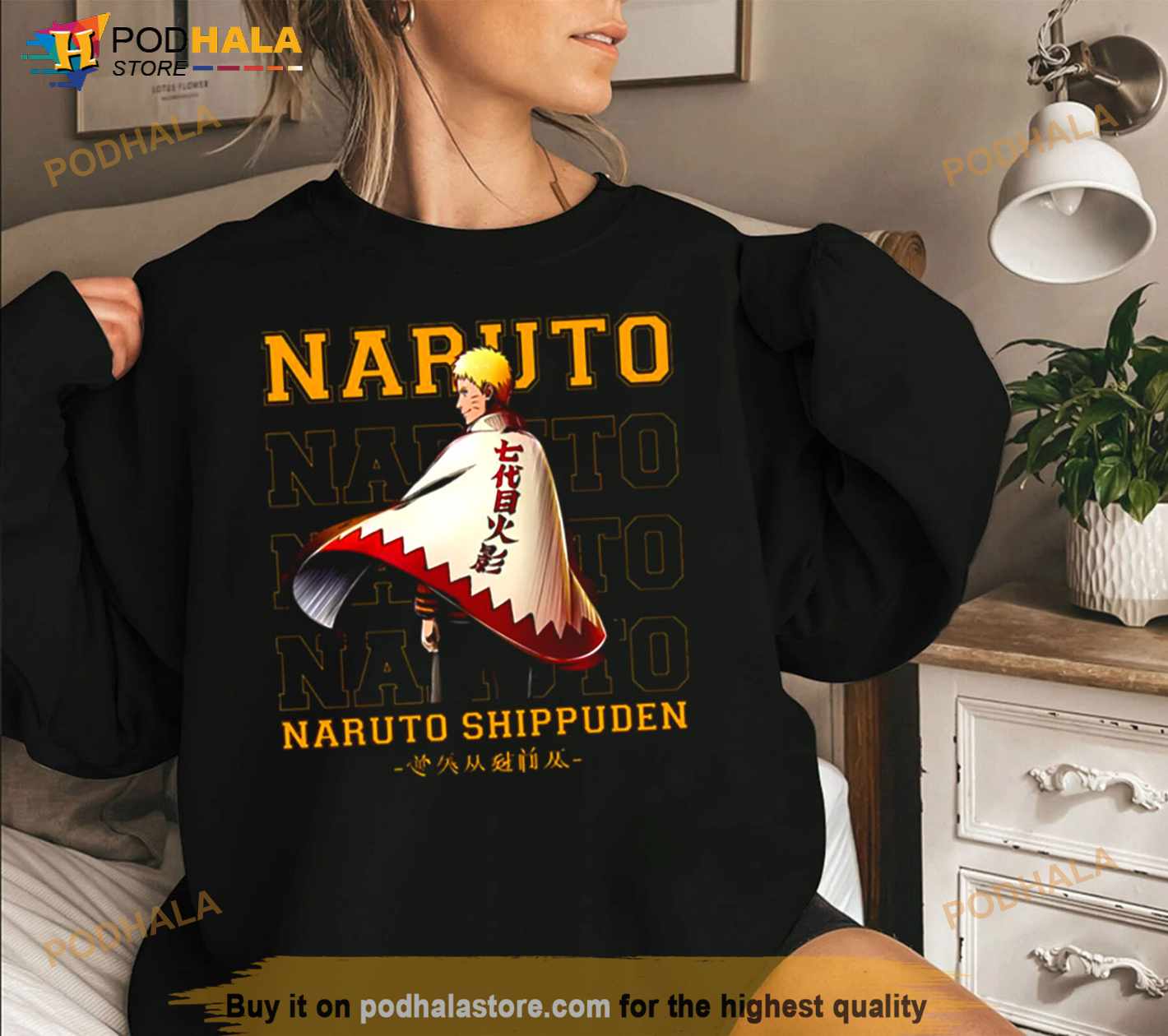 Uzumaki Naruto Kanji Cloak Naruto Shippuden Shirt - Bring Your