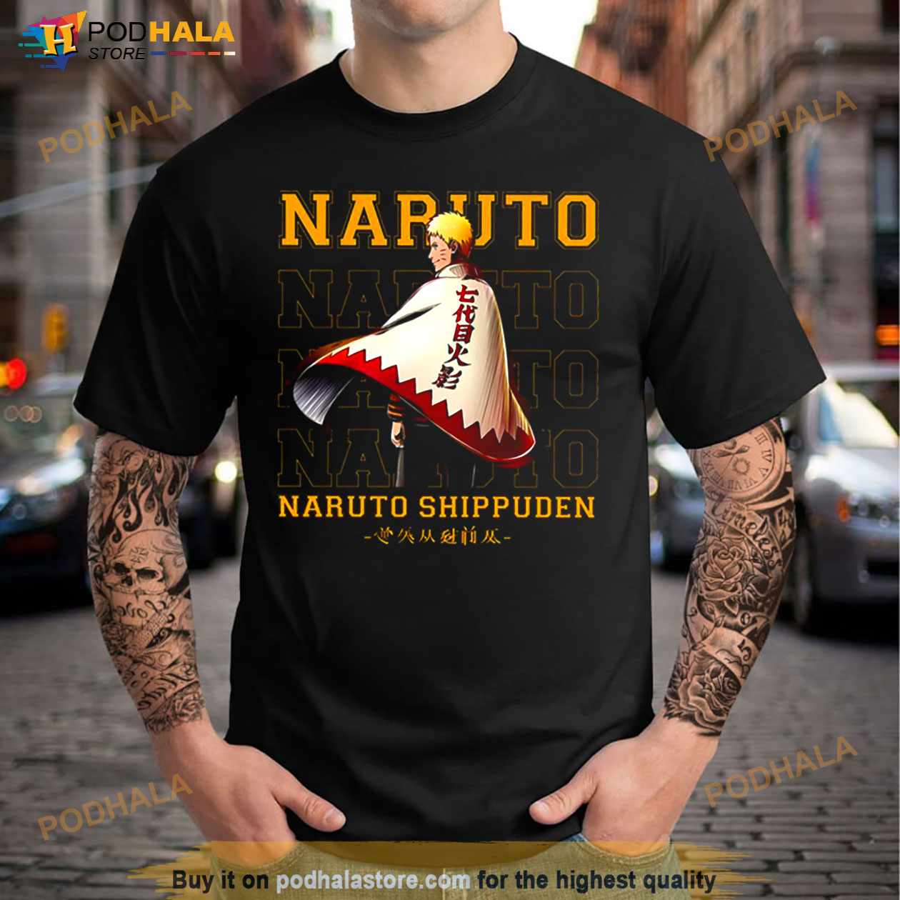 Uzumaki Naruto Kanji Cloak Naruto Shippuden Shirt - Bring Your