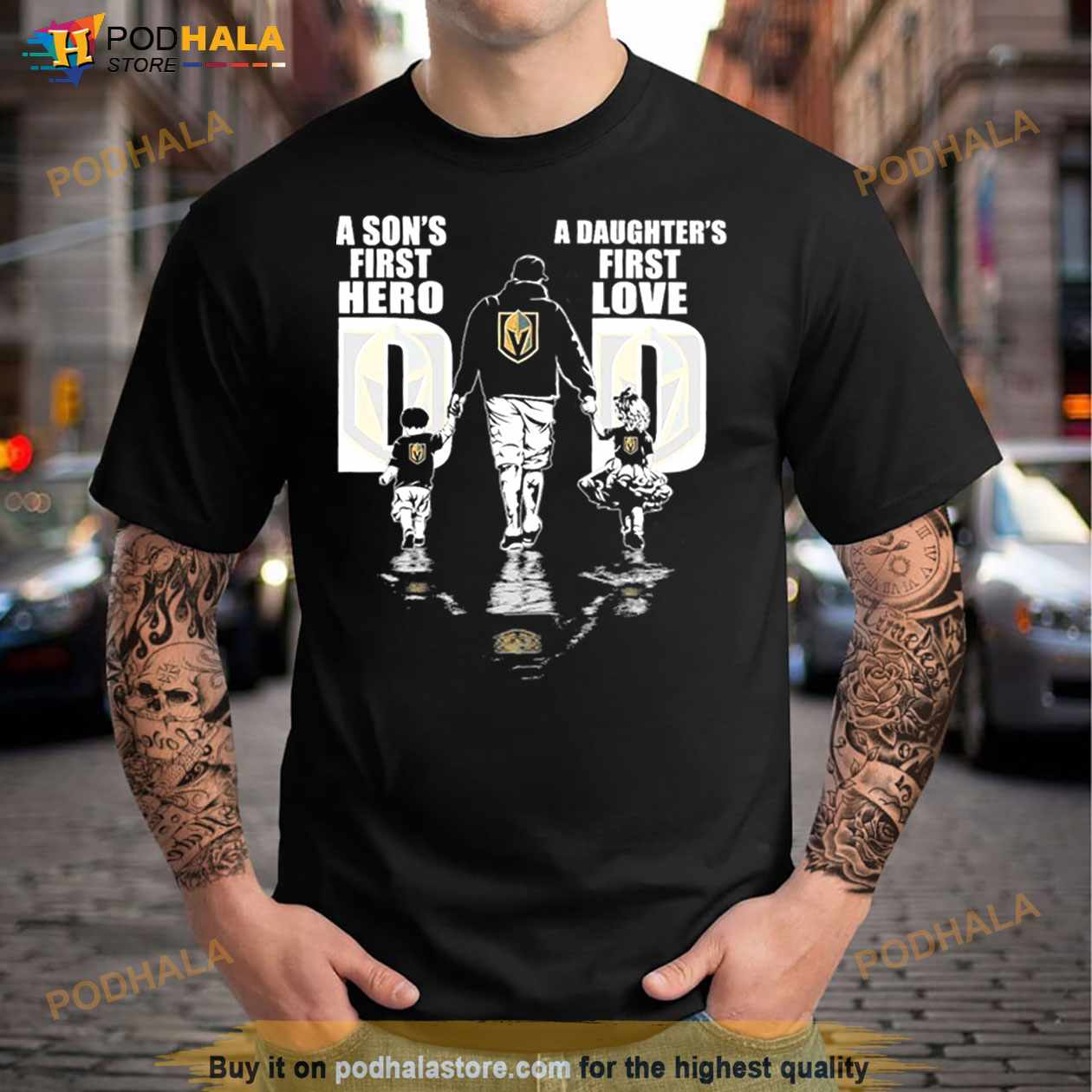 Vegas Golden Knights A Son’S First Hero A Daughter’S First Love Shirt Vegas Golden Knights A Son’S First Hero A Daughter’S First Love Shirt