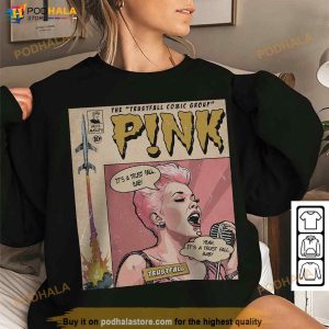 Vintage 90s P!Nk Comic Shirt Sweatshirt Book Art P!Nk Trustfall World Tour Gift 2