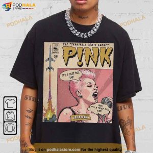 Vintage 90s P!Nk Comic Shirt Sweatshirt Book Art P!Nk Trustfall World Tour Gift 4