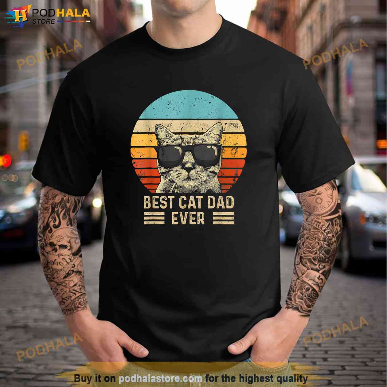 Vintage Best Cat Dad Ever Shirt Funny Cat Daddy Fathers Day Shirt - Bring Ideas, Thoughts And Into Reality Today