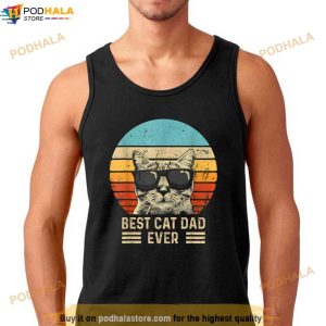 Vintage Best Cat Dad Ever Shirt Funny Cat Daddy Fathers Day Shirt 3