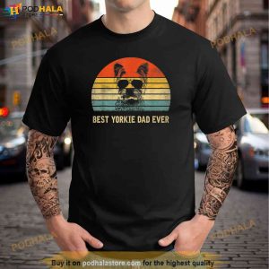 Vintage Best Yorkie Dad Ever Fathers Day Gifts For Lover Shirt 3