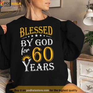 Vintage Blessed By God For 60 Years Happy 60th Birthday T Shirt 3