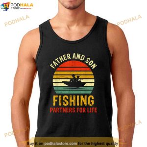 Vintage Dad And Son Fishing Partners For Life Fathers Day Shirt