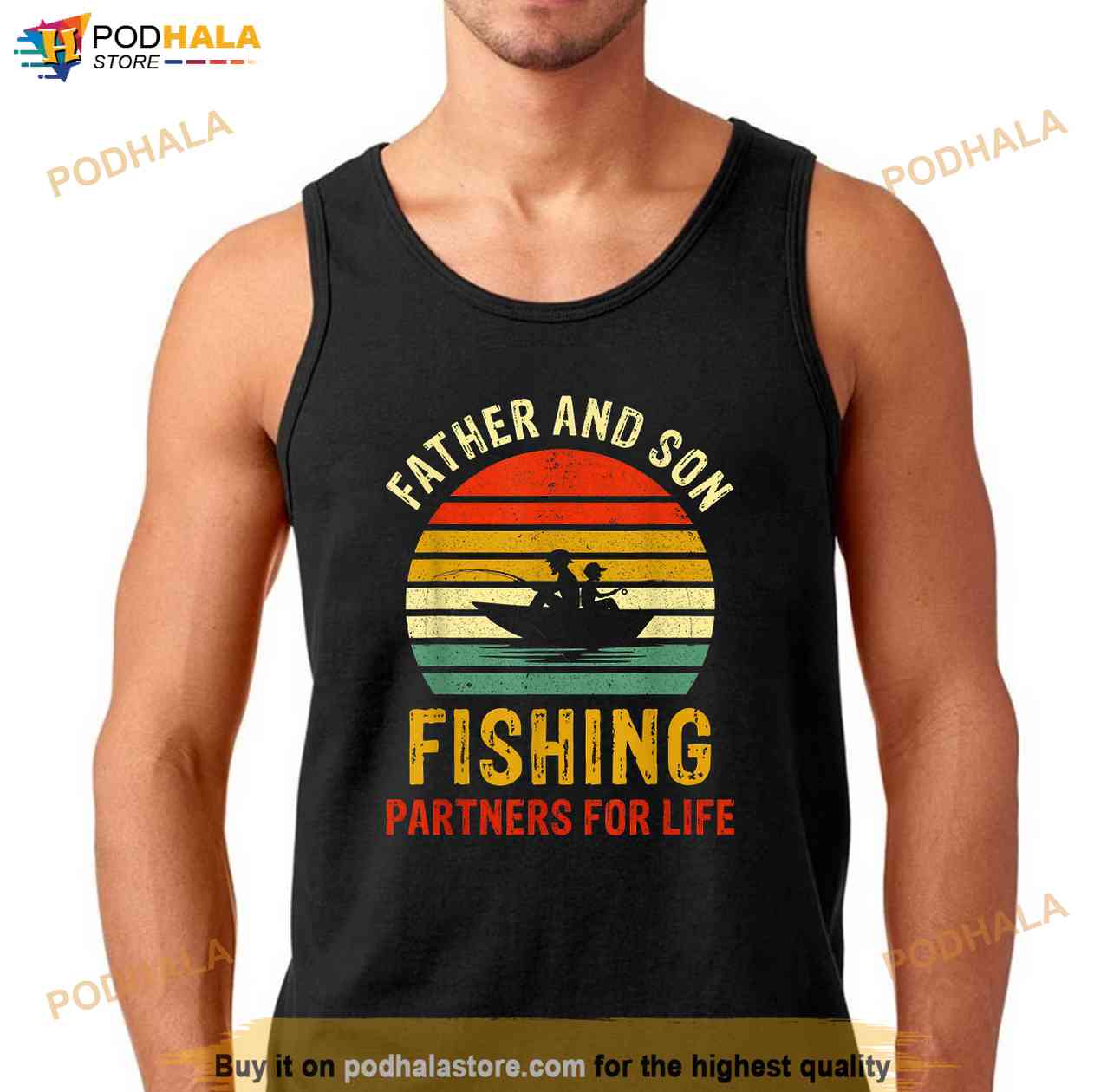 Vintage Dad And Son Fishing Partners For Life Fathers Day Shirt