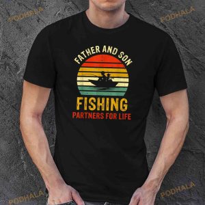 Vintage Dad And Son Fishing Partners For Life Fathers Day Shirt 2