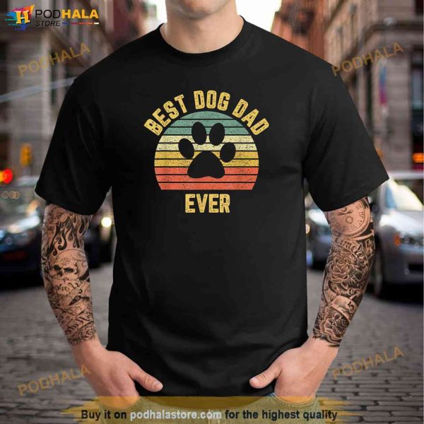 Vintage Dog Dad Shirt Cool Fathers Day Gift Retro T Shirt Shirt