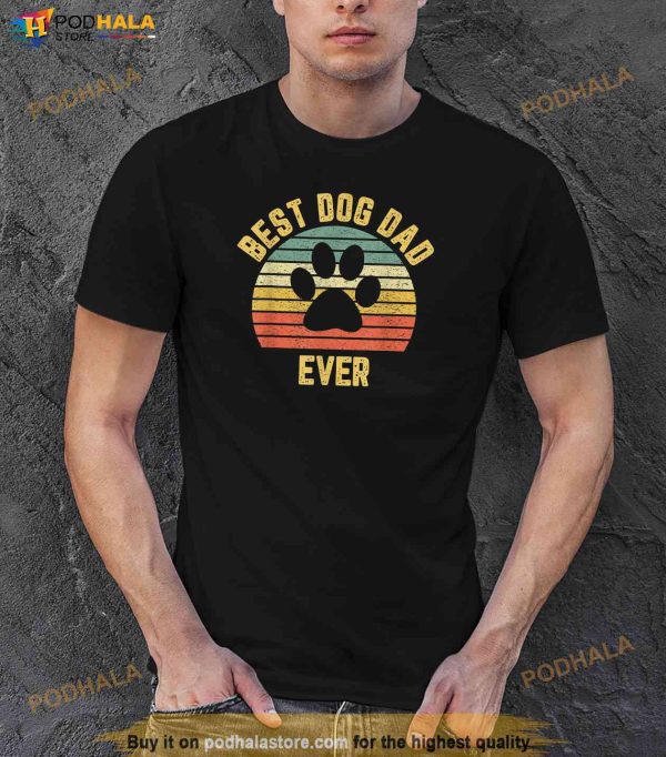 Vintage Dog Dad Shirt Cool Fathers Day Gift Retro T Shirt Shirt