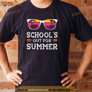 Vintage Last Day Of School Schools Out For Summer Teacher Shirt 3