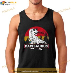 Vintage Papisaurus Shirt Papi Saurus Dinosaur Gift Dad Men Shirt