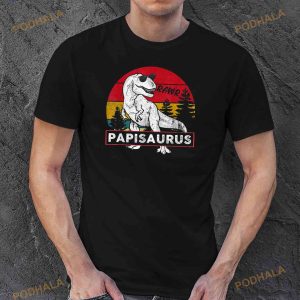Vintage Papisaurus Shirt Papi Saurus Dinosaur Gift Dad Men Shirt 3