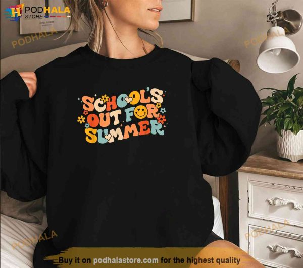 Vintage Schools Out for Summer Ladies Women Kids Teacher Shirt