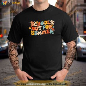 Vintage Schools Out For Summer Ladies Women Kids Teacher Shirt 3