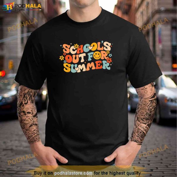 Vintage Schools Out for Summer Ladies Women Kids Teacher Shirt