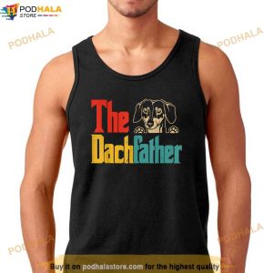 Vintage The DachFather Funny Fathers Day Dachshund Dog Shirt