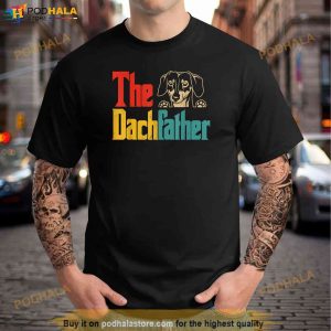 Vintage The Dachfather Funny Fathers Day Dachshund Dog Shirt 3