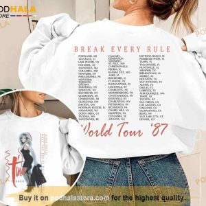 Vintage Tina Turner Concert 1987 Break Every Rule World Tour Shirt, Tina Tunner Tour Shirt